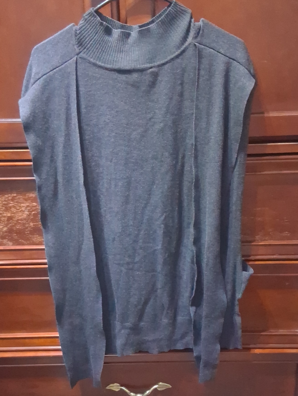 Men's Mock Neck Sweater - Dark Charcoal